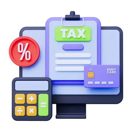 Online Tax Payment  3D Icon
