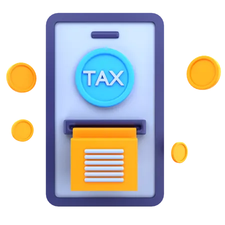 3 D Render Pay Tax Online Illustration 3D Icon