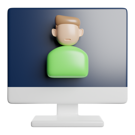 オンライン教師  3D Icon