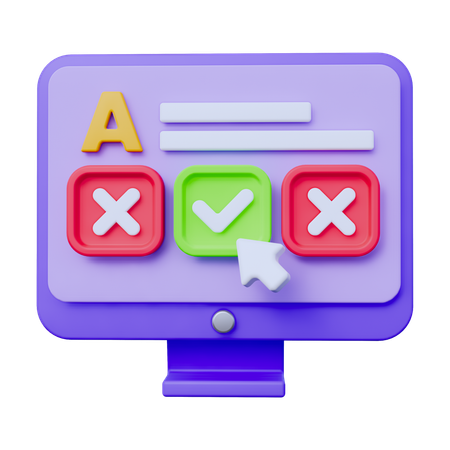 Online Test  3D Icon