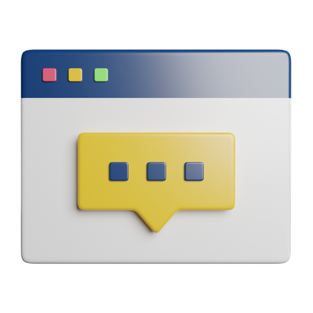 Online Text  3D Icon