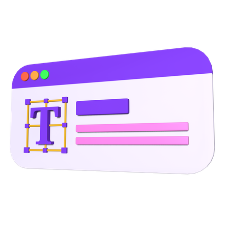 Online Text Editing 3D Icon