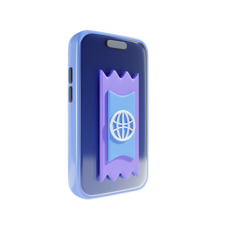 Online Ticket  3D Icon