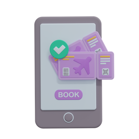 Online Ticket Airplane  3D Icon