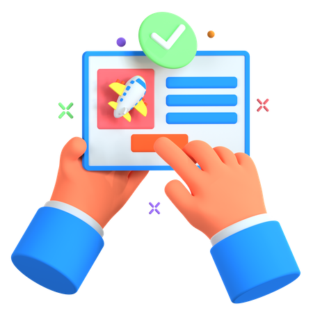Online Ticket Booking  3D Icon