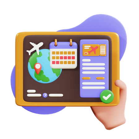 Online Ticket Booking  3D Icon