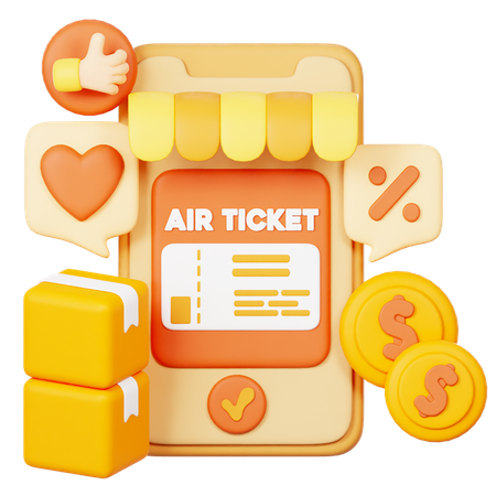 Online Ticket Booking  3D Illustration