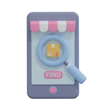 Online Package Find 3D Icon