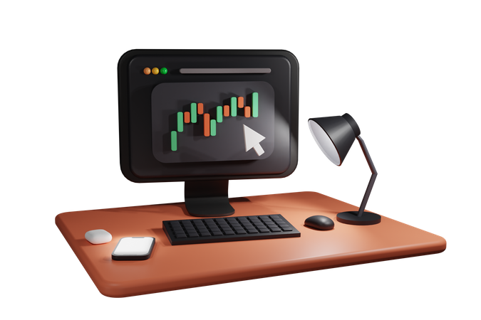 Online Trading  3D Illustration