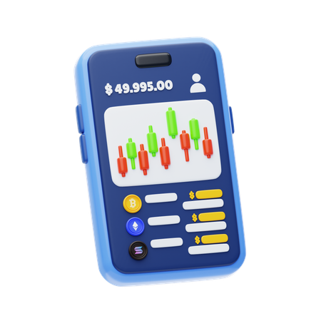 Online Trading App  3D Icon