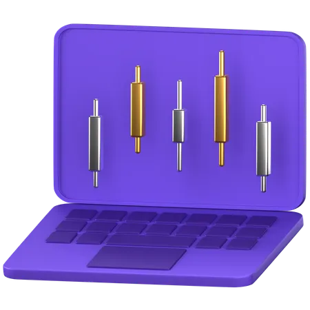 Online Trading Chart  3D Icon