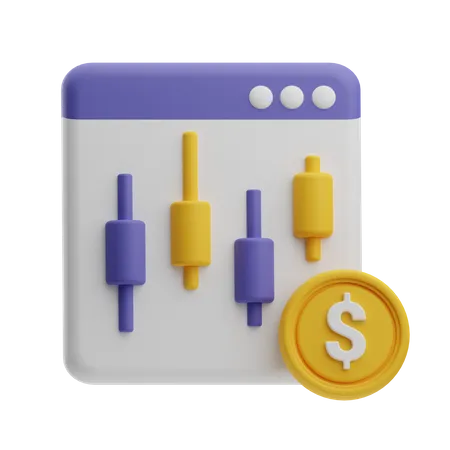 Online Trading Chart  3D Icon