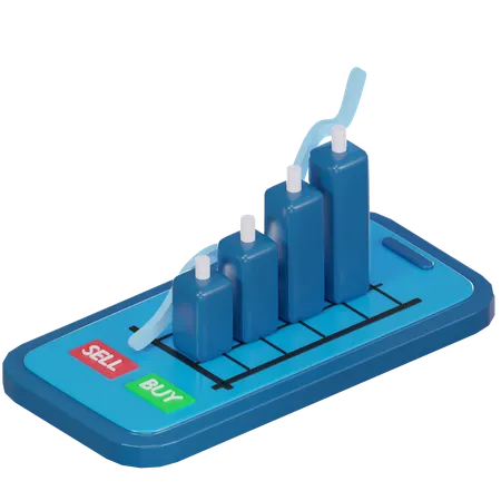 Online Trading Growth  3D Icon