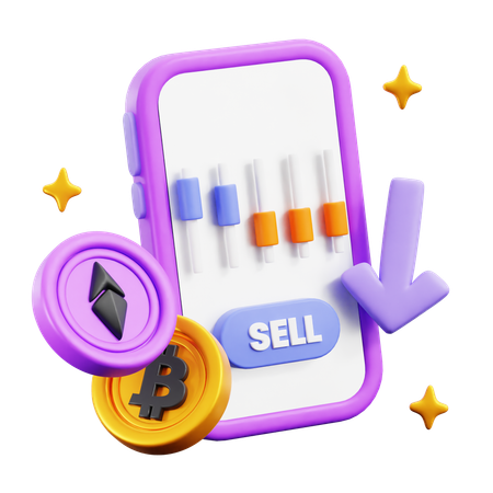 Online trading loss  3D Icon