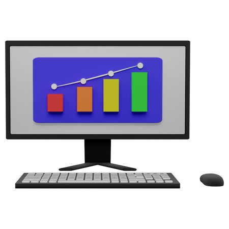 Online Trading Up  3D Icon