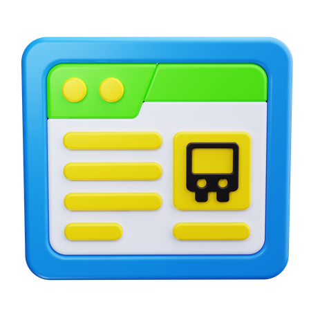 Online Train  3D Icon