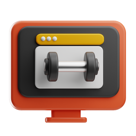 Online Training Gym  3D Icon