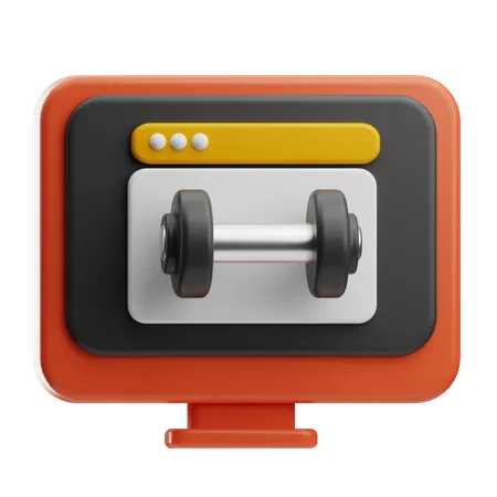 Online Training Gym  3D Icon