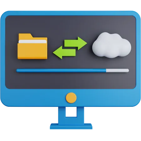 3 D Icon Illustration Transfer Folders To Cloud 3D Icon