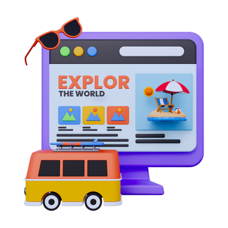 Online Travel  3D Icon