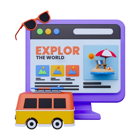 Online Travel  3D Icon