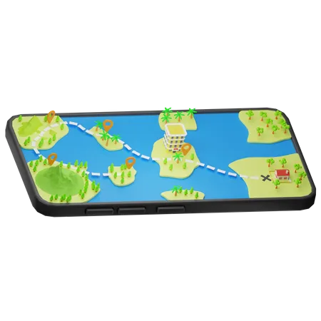 Online Travel Map  3D Icon