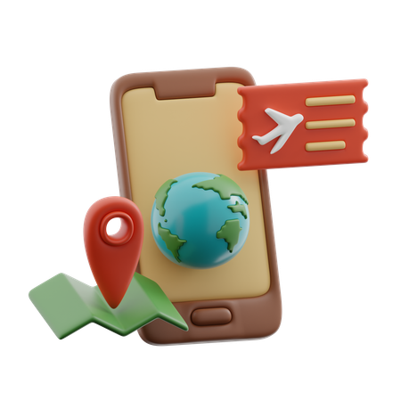 Online trip  3D Icon