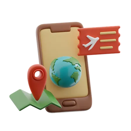 Online trip  3D Icon