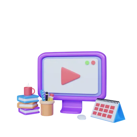 3 D Online Education Concept Illustration 3D Icon