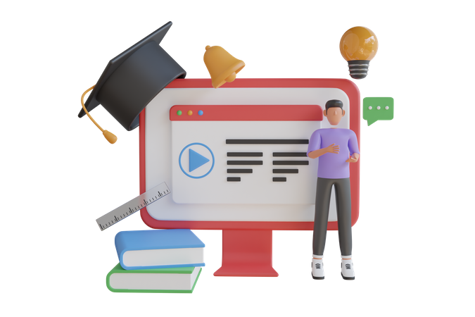Online-Unterricht  3D Icon
