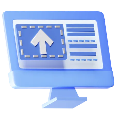 An Icon Blending An Upwards Arrow Upload Symbol With A Monitor Suitable For Representing Upload Processes Or File Transfers 3D Icon