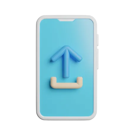 Phone Upload Database 3D Icon
