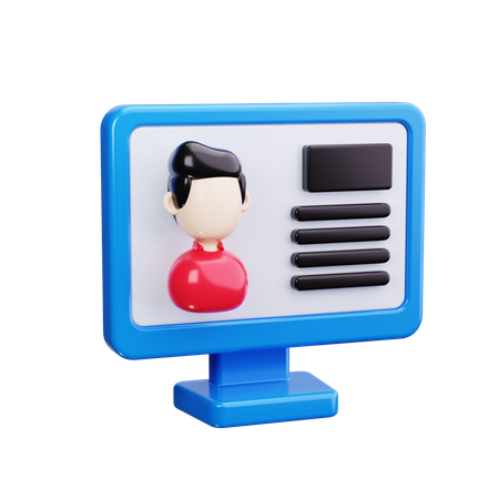 オンラインユーザープロフィール  3D Icon