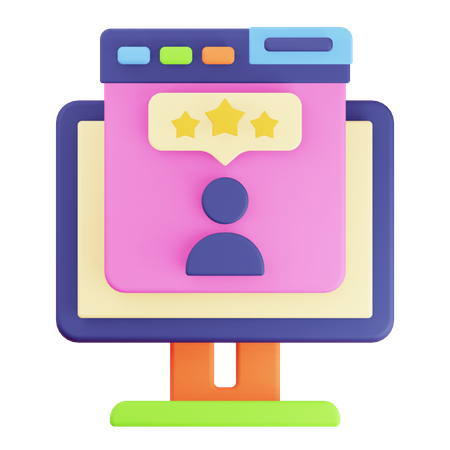 Online User Review  3D Icon