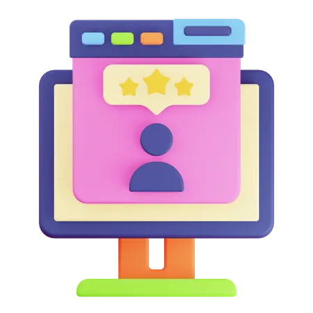 Online User Review  3D Icon