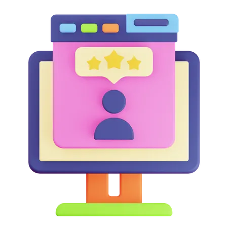 Online User Review 3D Icon