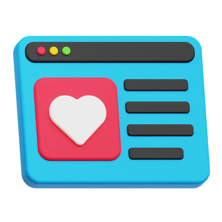 Online Valentine  3D Icon