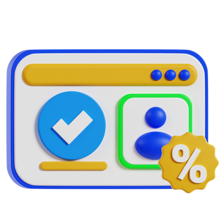 Konto online verifizieren  3D Icon