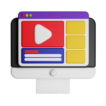 Online Video  3D Icon