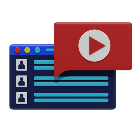 Online Video  3D Icon