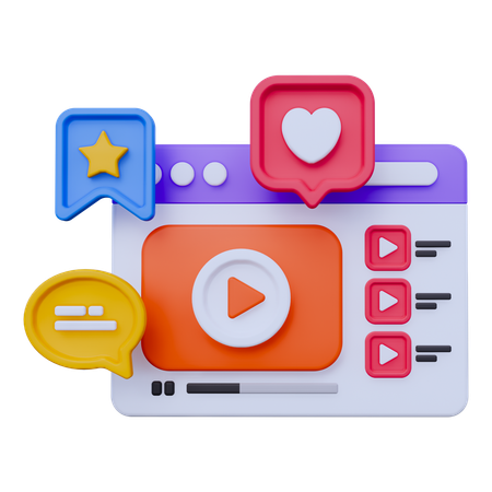 Online Video  3D Icon