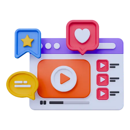 Online Video  3D Icon