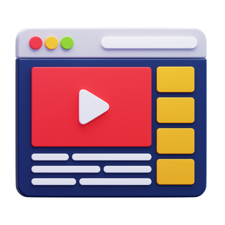 Online Video  3D Icon