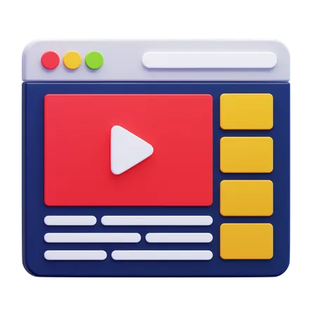 Online Video  3D Icon