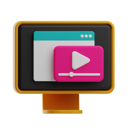 Online Video  3D Icon