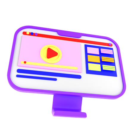 Online video  3D Icon