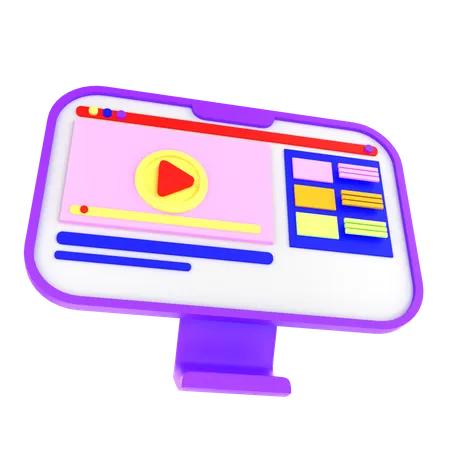 Online video  3D Icon