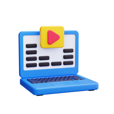 Online video  3D Icon