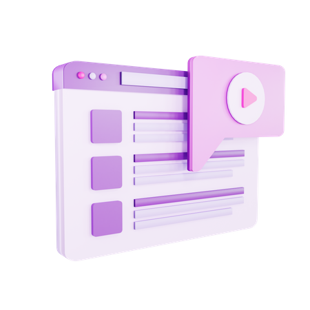 Online Video  3D Icon