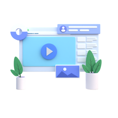 Online Video  3D Illustration